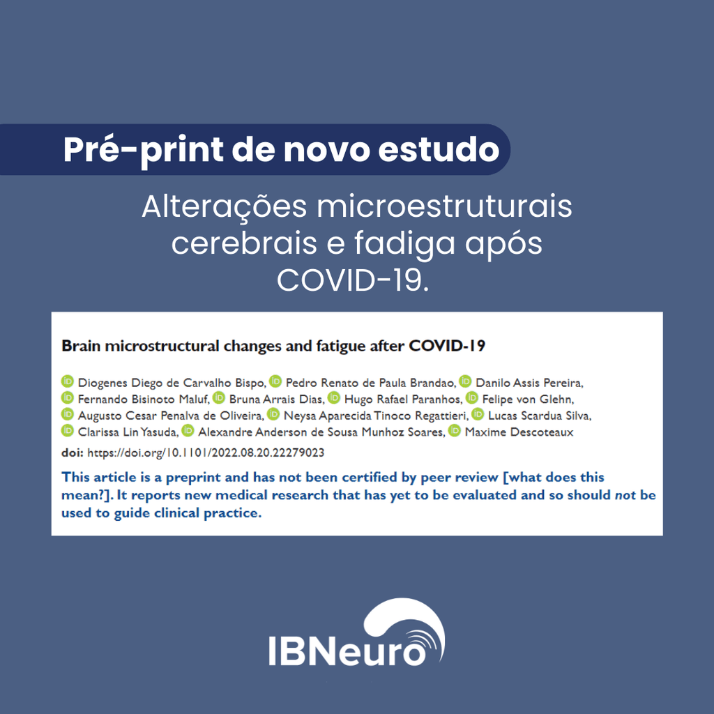 Novo estudo publicado com assinatura do IBNeuro - IBNeuro